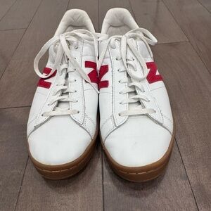 New Balance White and Red Sneakers
